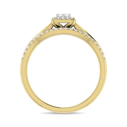 Diamante 1/4 Ct.Tw. Anillo nupcial en oro amarillo de 10 quilates