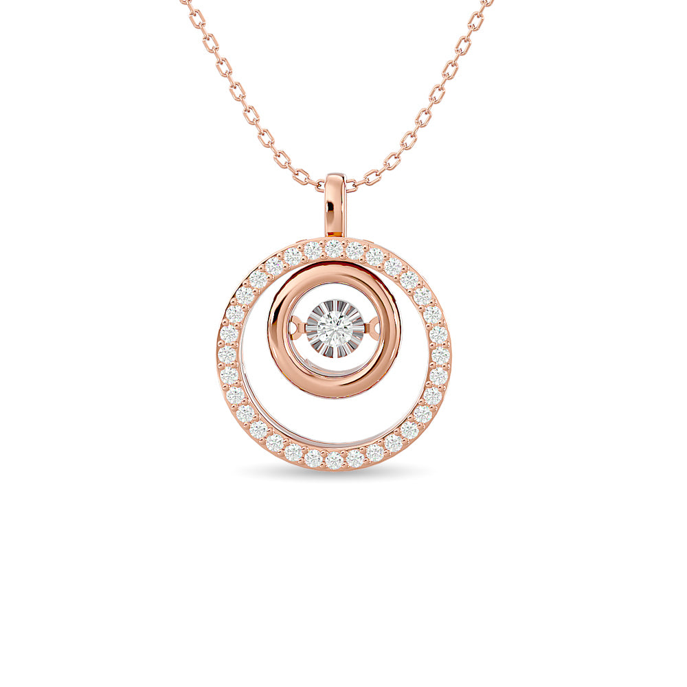 Colgante de moda con diamantes de 1/4 qt total en oro rosado de 14 k