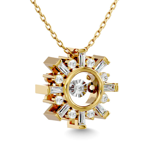 Diamante 1/4 Ct.Tw. Colgante brillante en oro amarillo de 14 k