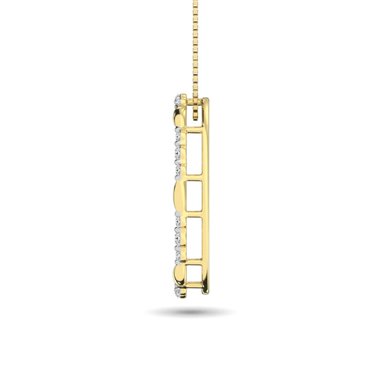 Colgante moderno con diamantes de 1/4 qt total en oro amarillo de 14 k