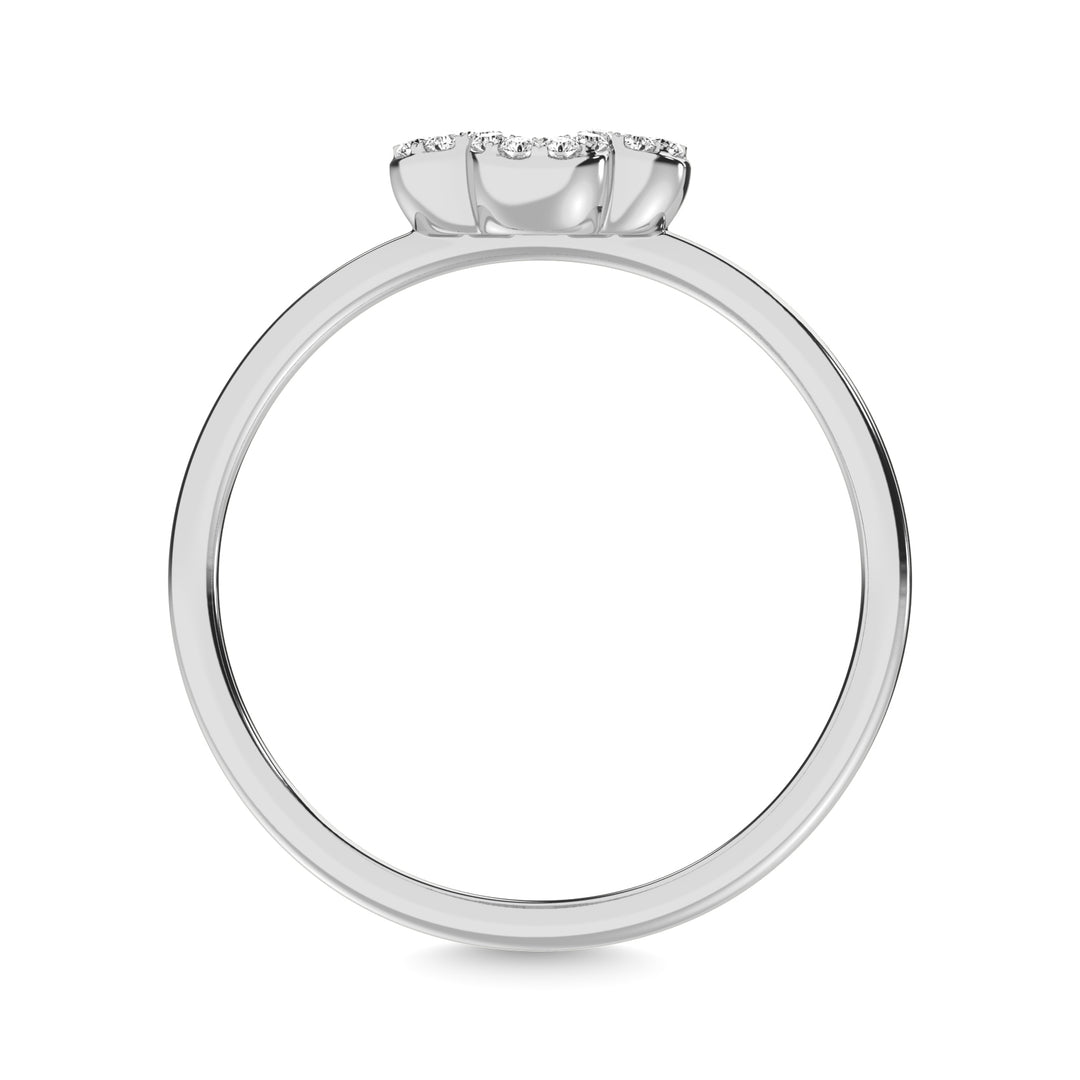 Anillo con Tr√©bol de Diamantes de 1/4 qt en Oro Blanco de 14k