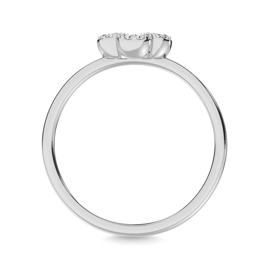 Anillo con Tr√©bol de Diamantes de 1/4 qt en Oro Blanco de 14k