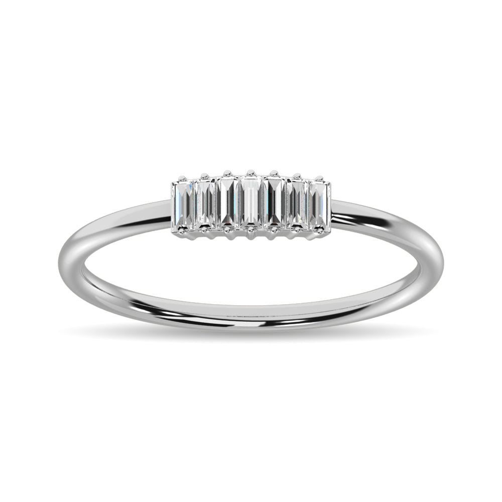 Diamante 1/10 Ct.Tw. Anillo de moda en oro blanco de 14 quilates