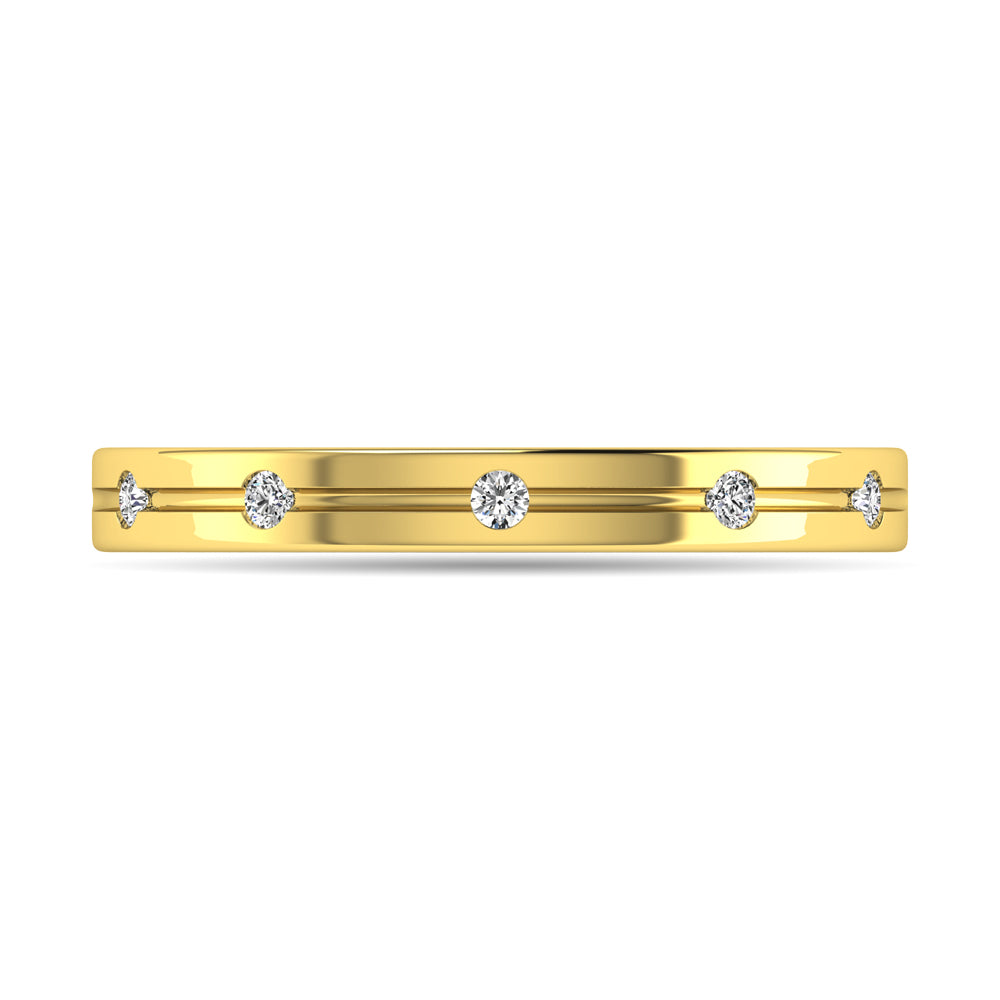 Anillo de Talla Redonda con Diamantes de 1/20 qt en Oro Amarillo de 14k