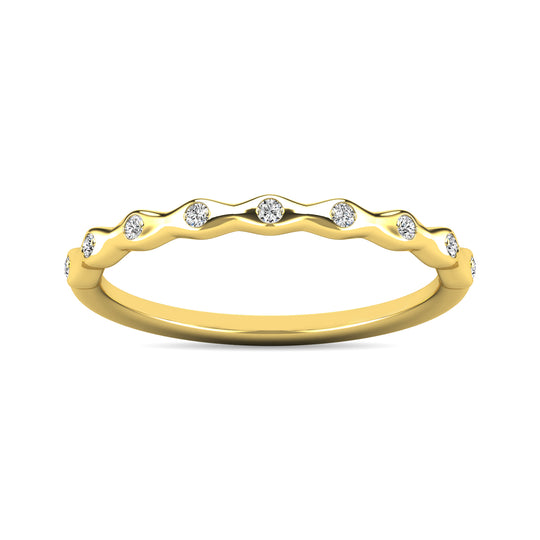 Anillo Apilable de Diamantes de 1/10 qt en Oro Amarillo de 10k