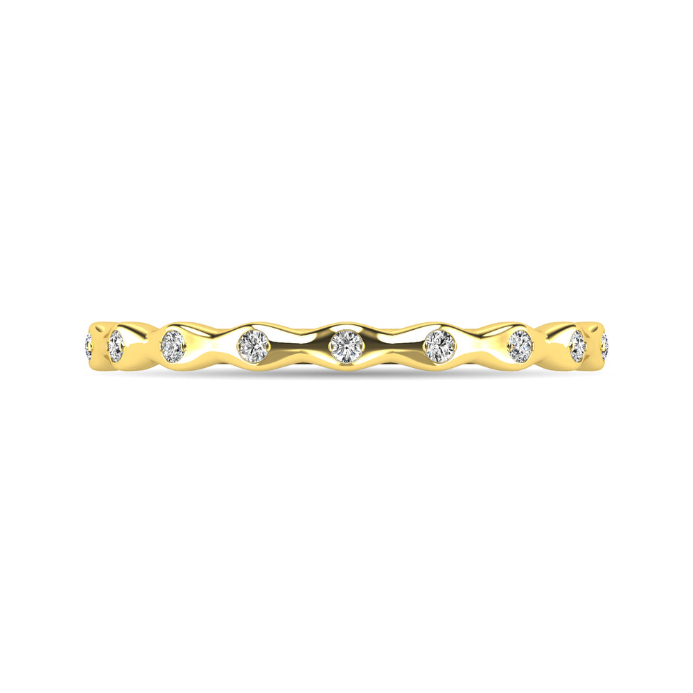 Anillo Apilable de Diamantes de 1/10 qt en Oro Amarillo de 10k