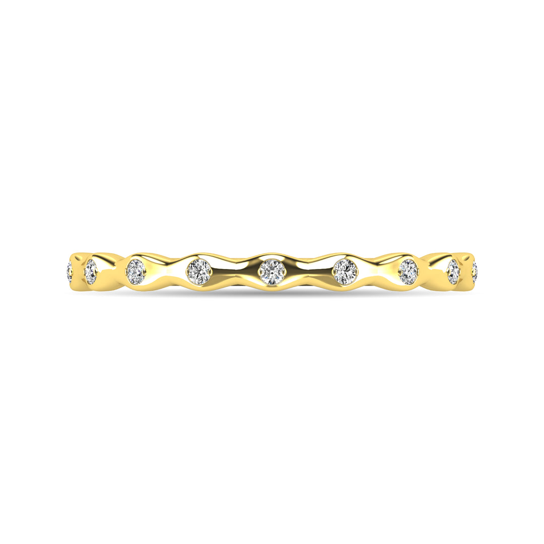 Anillo Apilable de Diamantes de 1/10 qt en Oro Amarillo de 10k