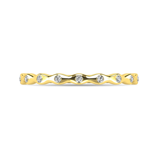 Anillo Apilable de Diamantes de 1/10 qt en Oro Amarillo de 10k