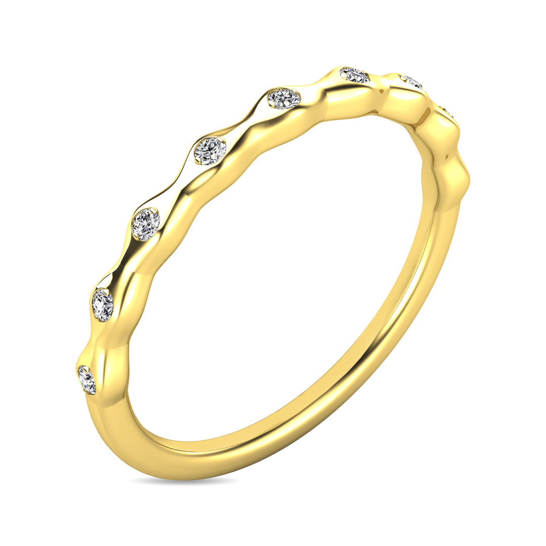 Anillo Apilable de Diamantes de 1/10 qt en Oro Amarillo de 10k