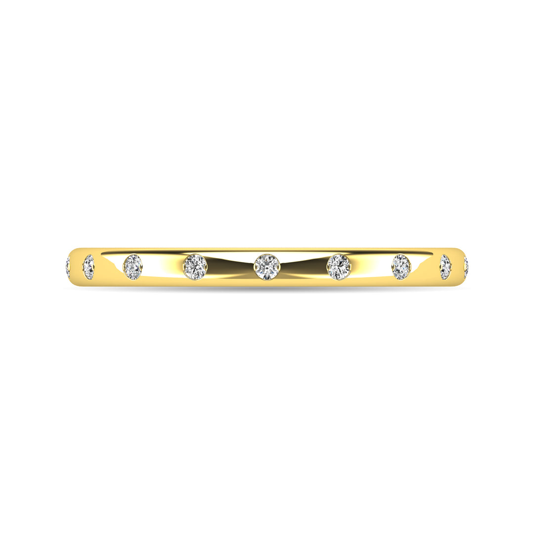 Anillo Apilable con Diamantes de 1/10 qt en Oro Amarillo de 14k