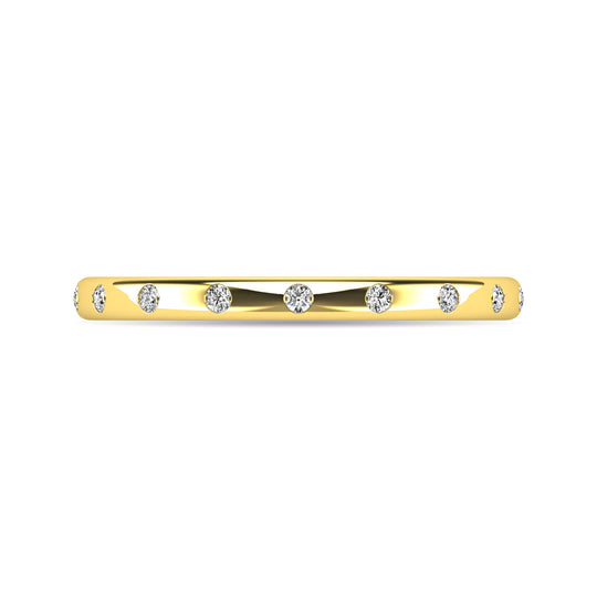 Anillo Apilable con Diamantes de 1/10 qt en Oro Amarillo de 14k