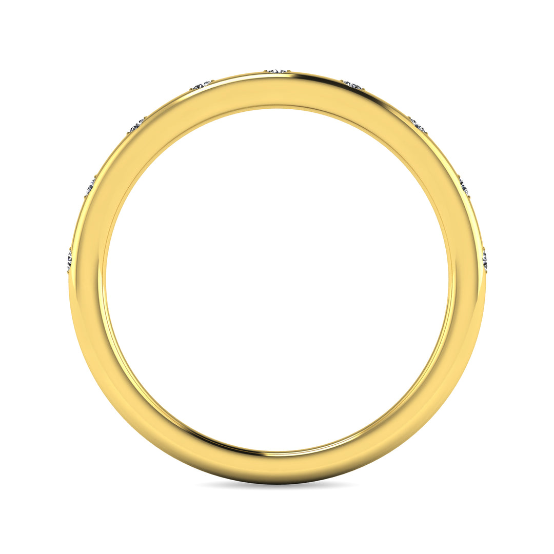 Anillo Apilable con Diamantes de 1/10 qt en Oro Amarillo de 14k