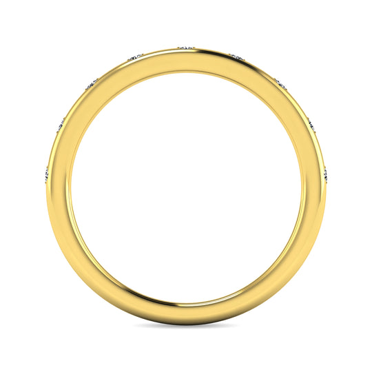 Anillo Apilable con Diamantes de 1/10 qt en Oro Amarillo de 14k