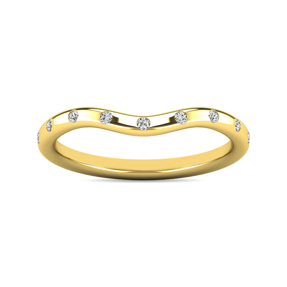 Anillo Apilable con Diamantes de 1/10 qt en Oro Amarillo de 10k