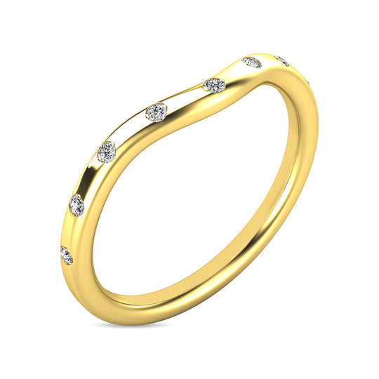 Anillo Apilable con Diamantes de 1/10 qt en Oro Amarillo de 10k