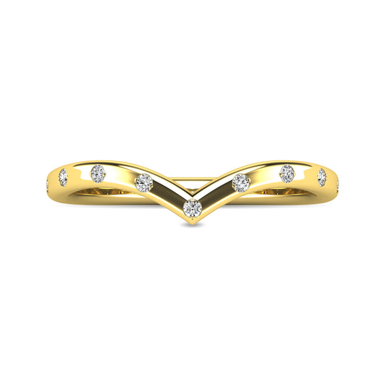 Anillo Apilable con Diamantes de 1/10 qt en Oro Amarillo de 10k