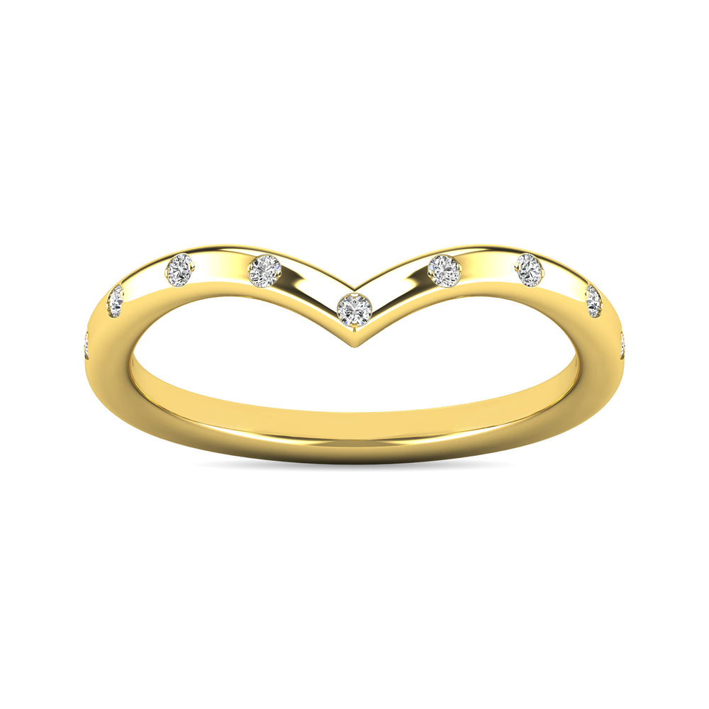 Anillo Apilable con Diamantes de 1/10 qt en Oro Amarillo de 10k