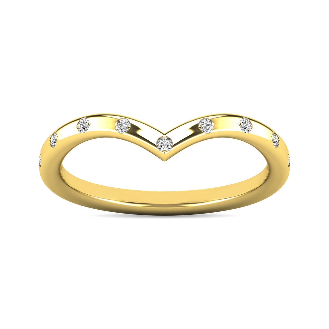 Anillo Apilable con Diamantes de 1/10 qt en Oro Amarillo de 10k