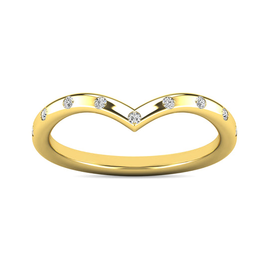 Anillo Apilable con Diamantes de 1/10 qt en Oro Amarillo de 10k