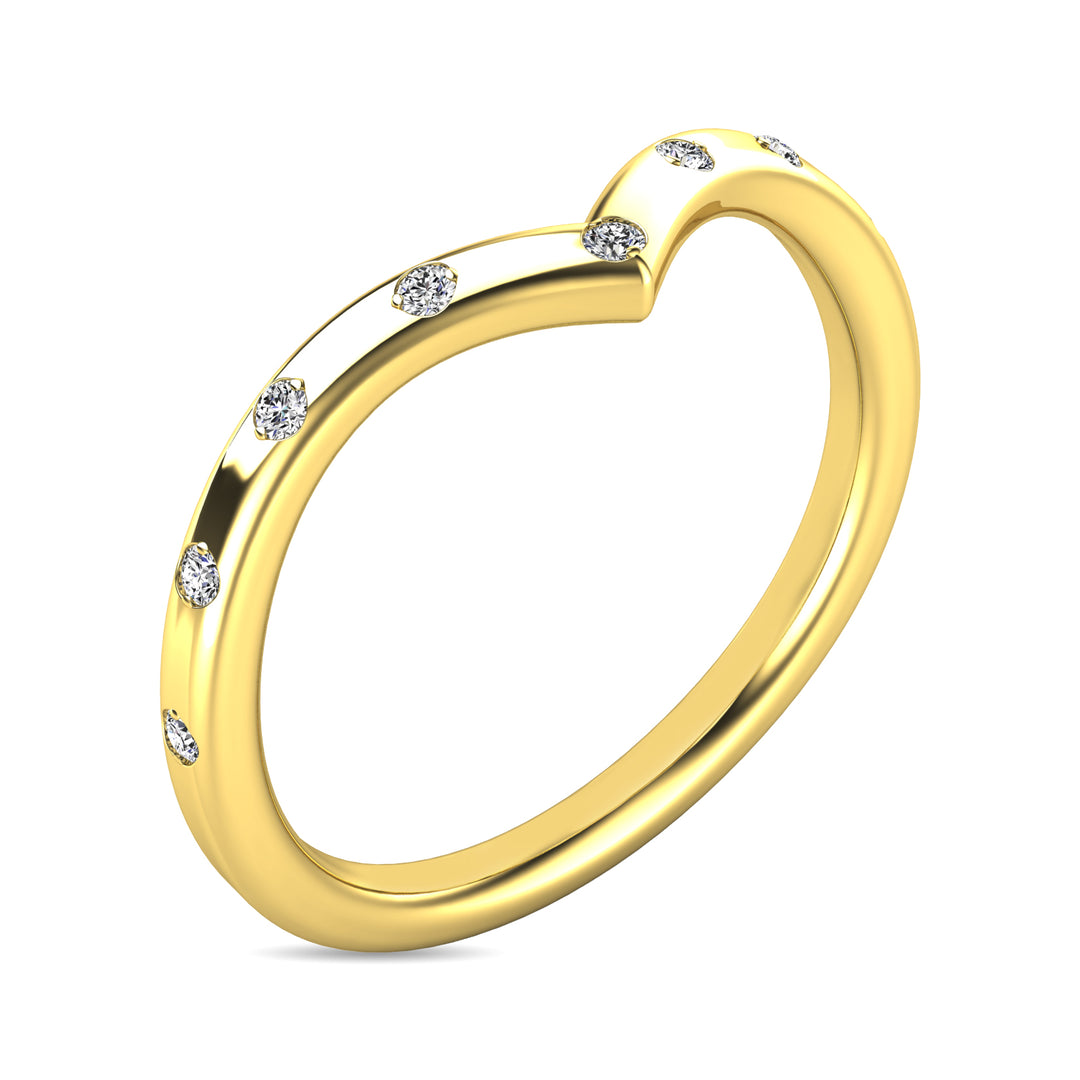 Anillo Apilable con Diamantes de 1/10 qt en Oro Amarillo de 10k