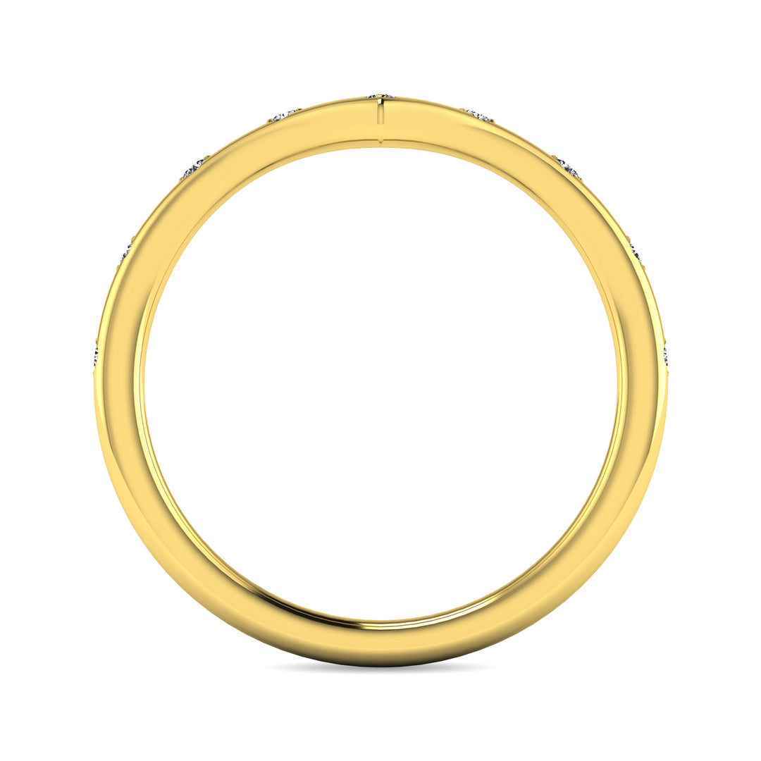 Anillo Apilable con Diamantes de 1/10 qt en Oro Amarillo de 10k