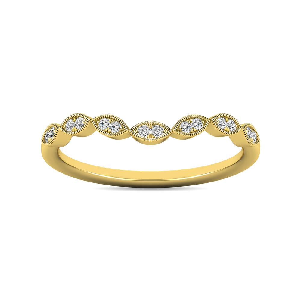 Anillo Apilable con Diamantes de 1/20 qt en Oro Amarillo de 10k