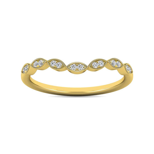 Anillo Apilable con Diamantes de 1/20 qt en Oro Amarillo de 10k