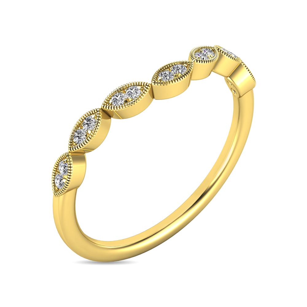 Anillo Apilable con Diamantes de 1/20 qt en Oro Amarillo de 10k