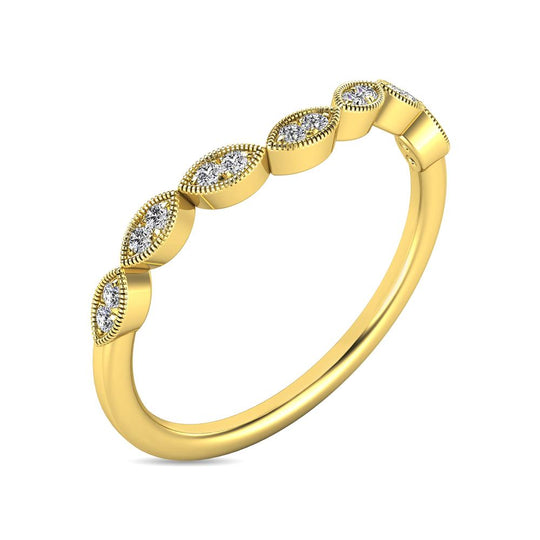 Anillo Apilable con Diamantes de 1/20 qt en Oro Amarillo de 10k