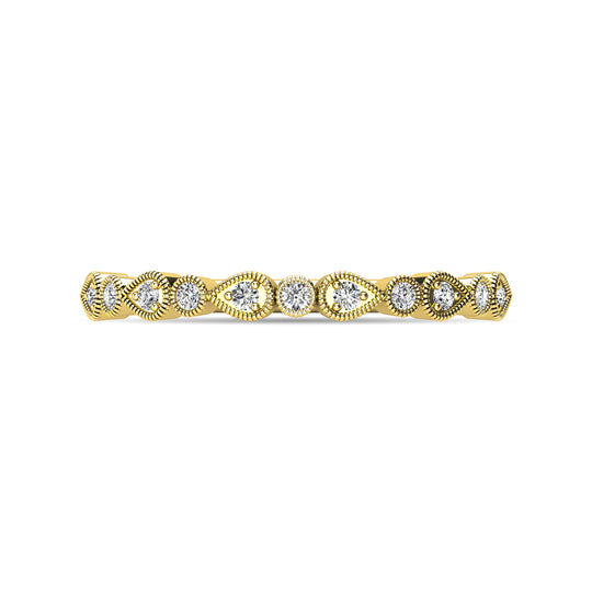 Anillo Apilable de Diamantes de 1/10 qt en Oro Amarillo de 10k