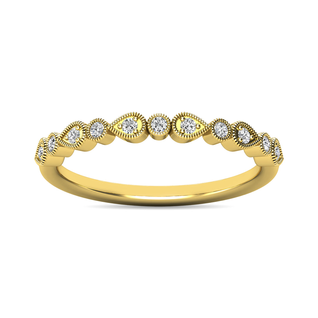 Anillo Apilable de Diamantes de 1/10 qt en Oro Amarillo de 10k