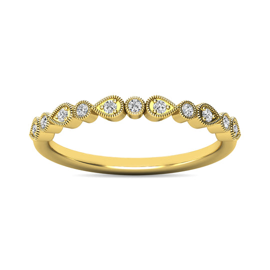 Anillo Apilable de Diamantes de 1/10 qt en Oro Amarillo de 10k