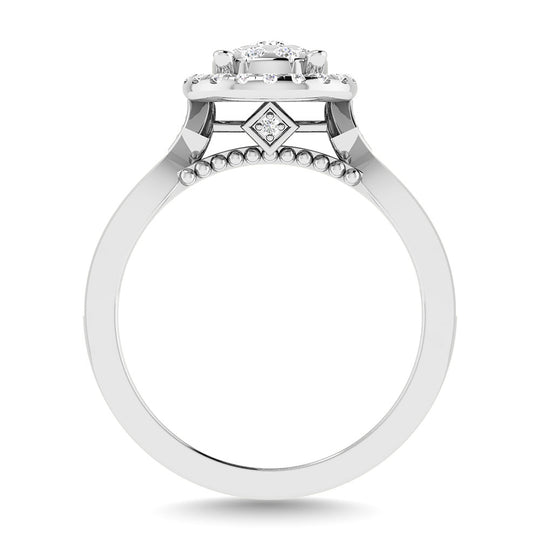 Diamante 5/8 Ct.Tw. Anillo nupcial en oro blanco de 14 k