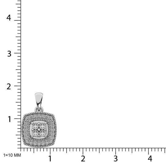 Colgante moderno con diamantes de 1/50 ct total en plata de ley