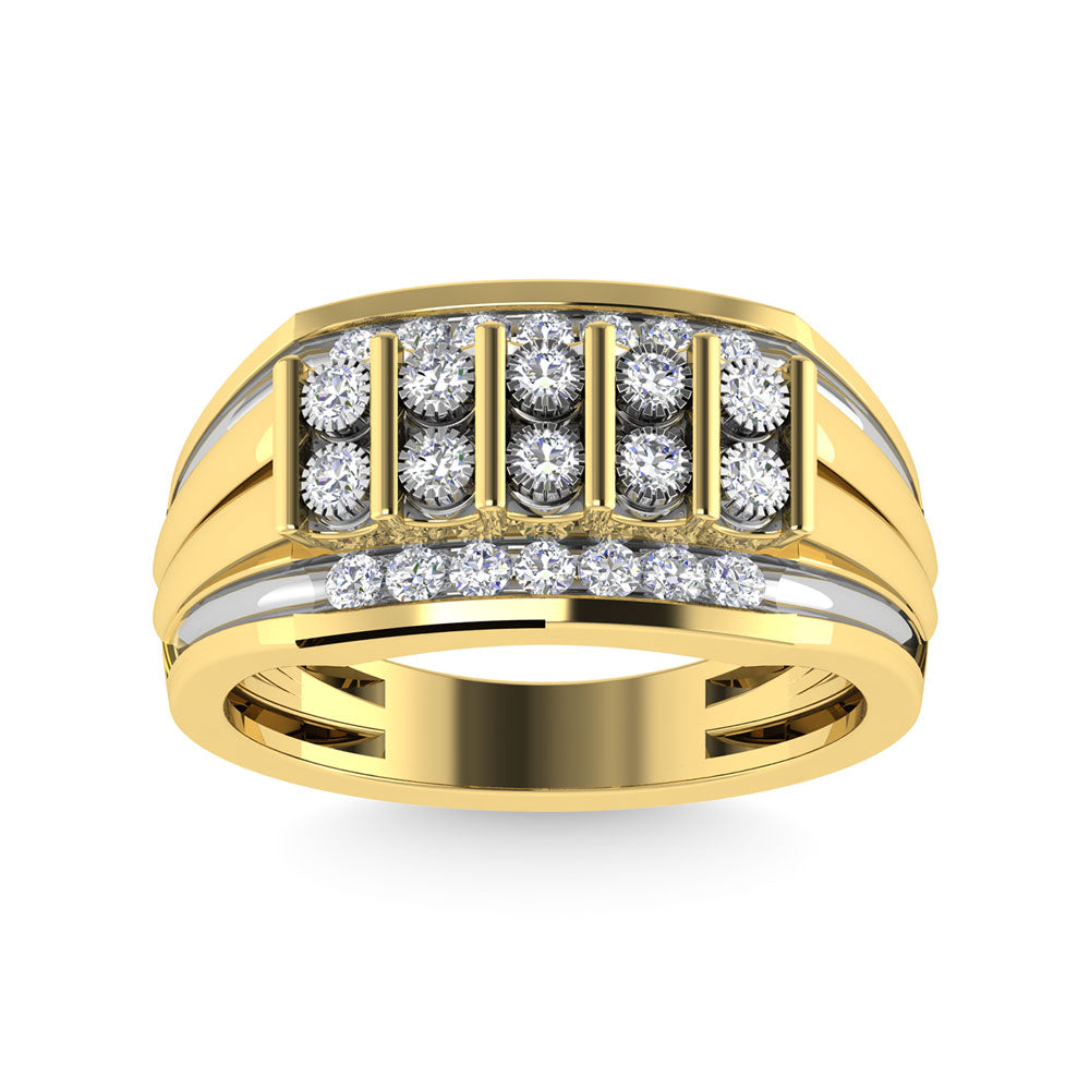 Diamante 1/2 Ct.Tw. Anillo de moda para hombre en oro amarillo de 10 quilates