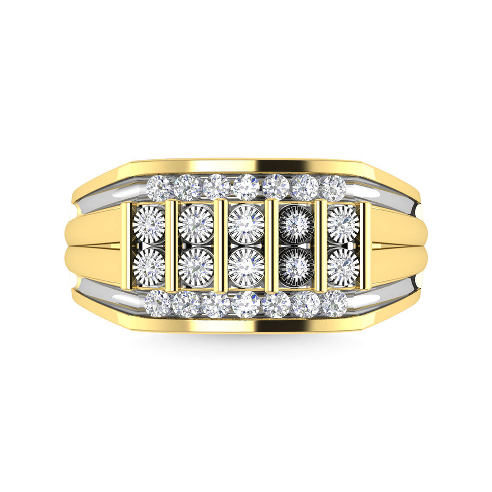 Diamante 1/2 Ct.Tw. Anillo de moda para hombre en oro amarillo de 10 quilates