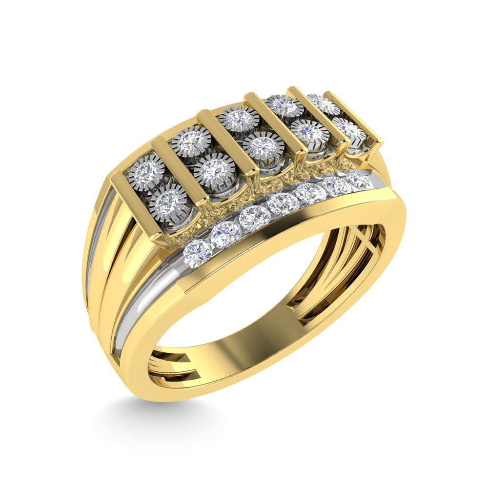 Diamante 1/2 Ct.Tw. Anillo de moda para hombre en oro amarillo de 10 quilates