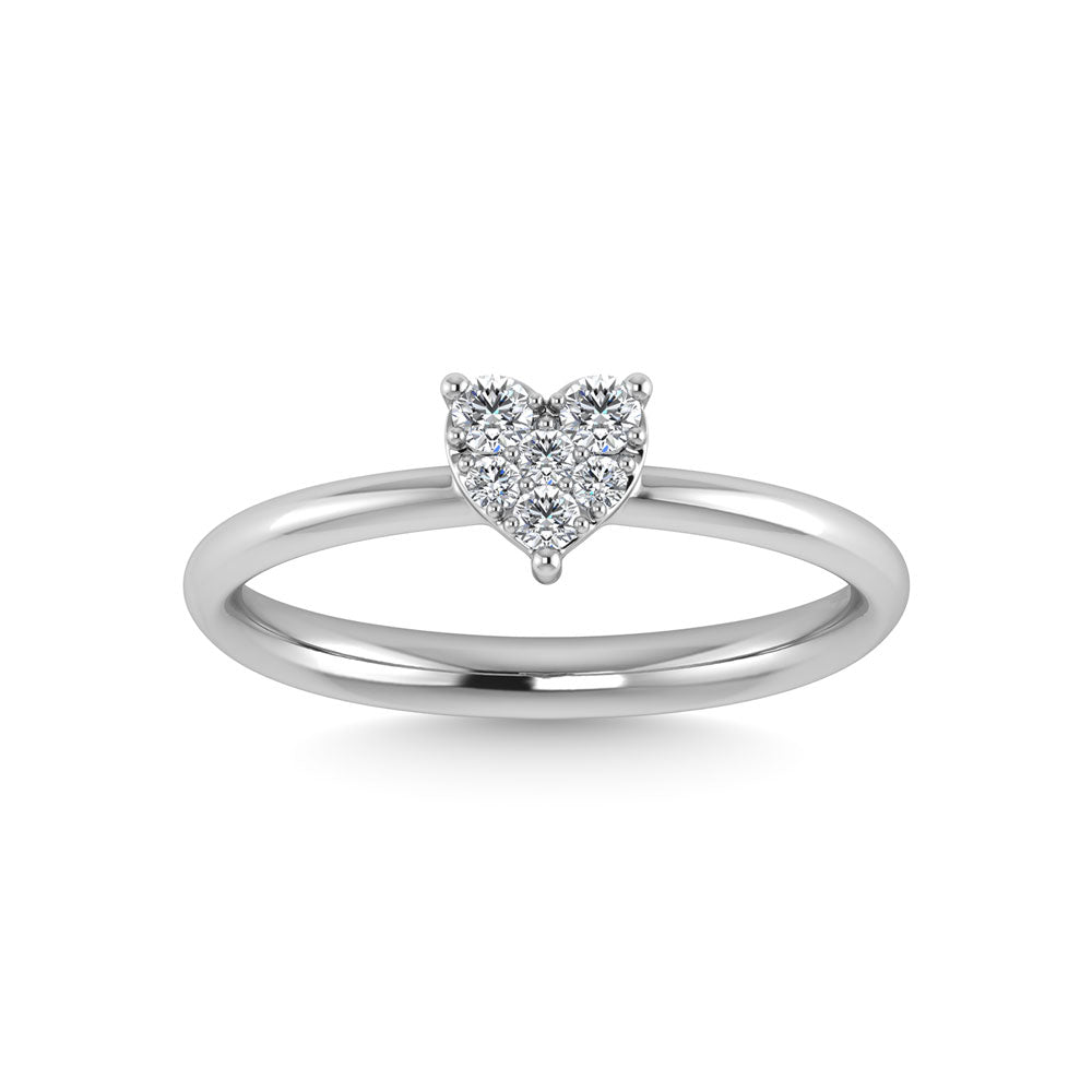 Diamante 1/6 Ct.Tw. Anillo de promesa en oro blanco de 10 quilates