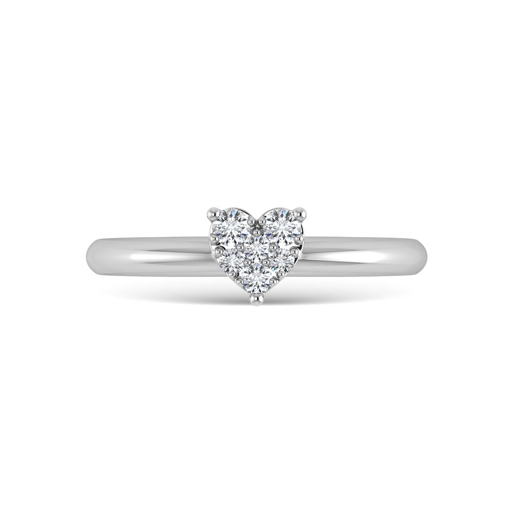 Diamante 1/6 Ct.Tw. Anillo de promesa en oro blanco de 10 quilates