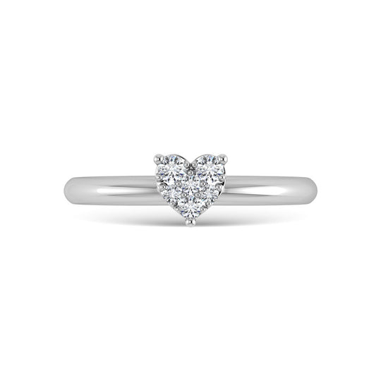 Diamante 1/6 Ct.Tw. Anillo de promesa en oro blanco de 10 quilates