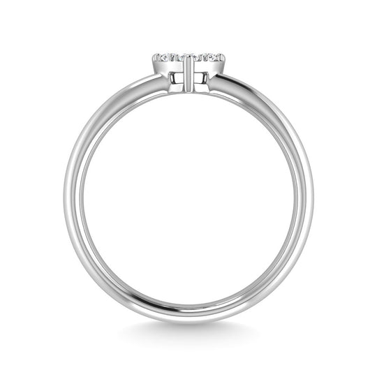 Diamante 1/6 Ct.Tw. Anillo de promesa en oro blanco de 10 quilates