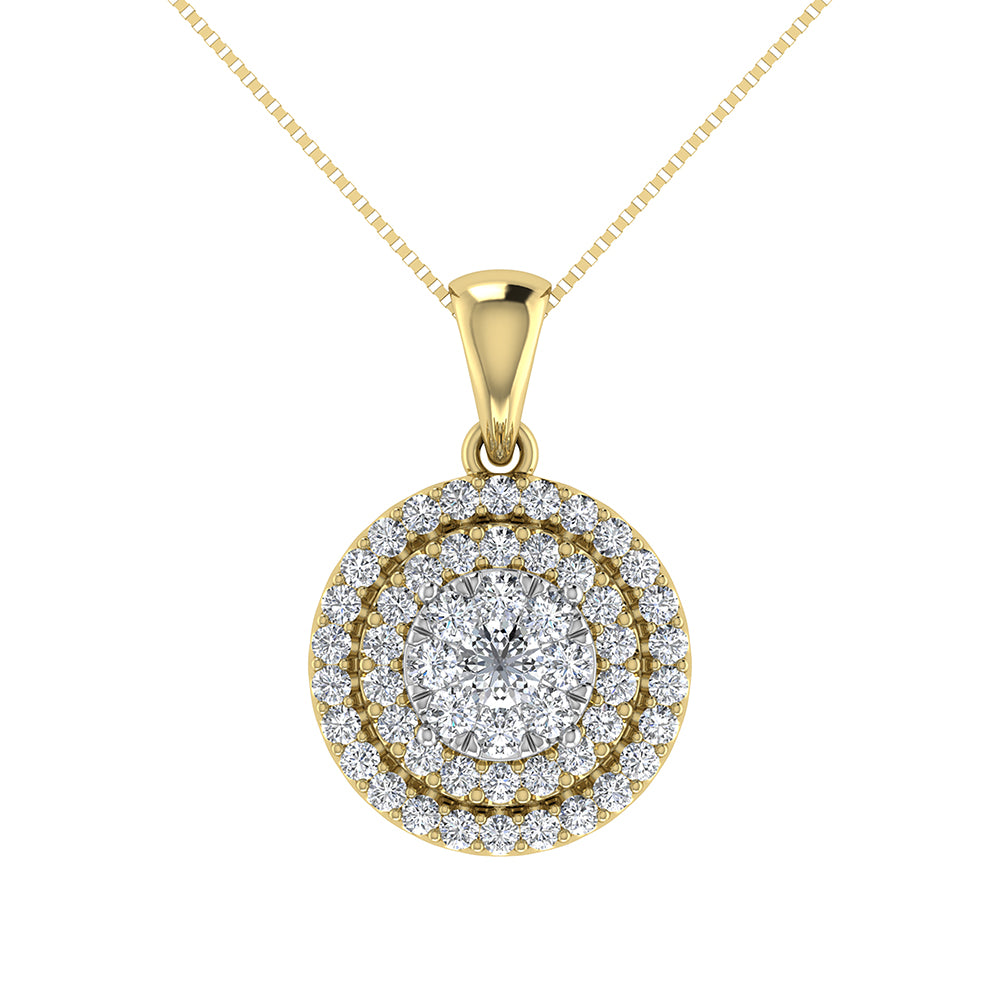 Diamante 3/4 Ct.Tw. Colgante de moda en oro amarillo de 14 quilates