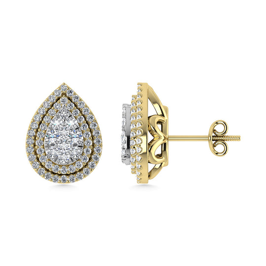 Diamante 7/8 Ct.Tw. Aretes de moda en oro amarillo de 14 quilates