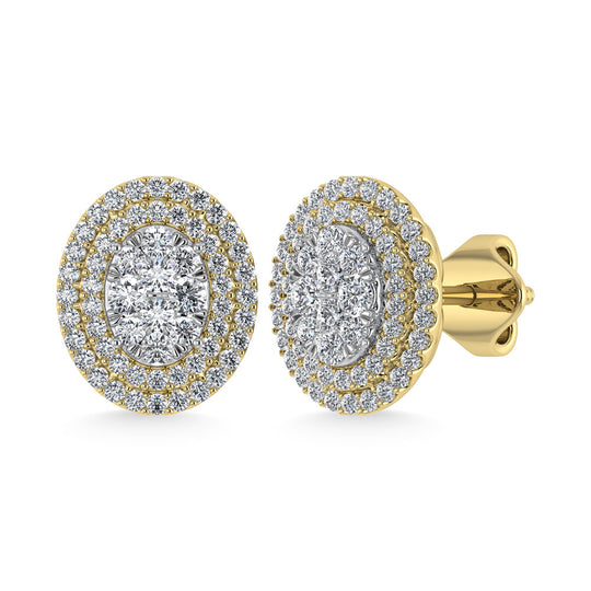 Diamante 7/8 Ct.Tw. Aretes de moda en oro amarillo de 14 quilates