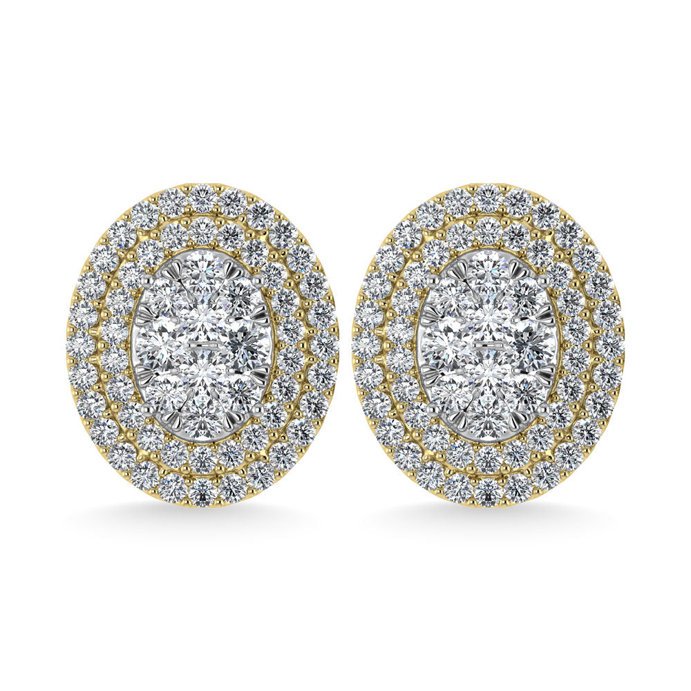 Diamante 7/8 Ct.Tw. Aretes de moda en oro amarillo de 14 quilates