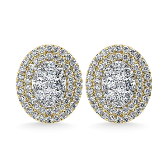 Diamante 7/8 Ct.Tw. Aretes de moda en oro amarillo de 14 quilates