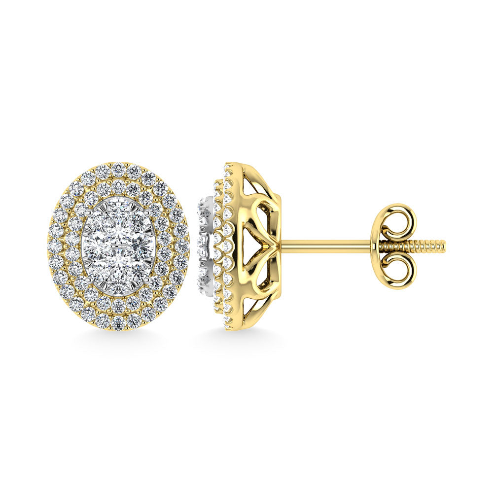 Diamante 7/8 Ct.Tw. Aretes de moda en oro amarillo de 14 quilates