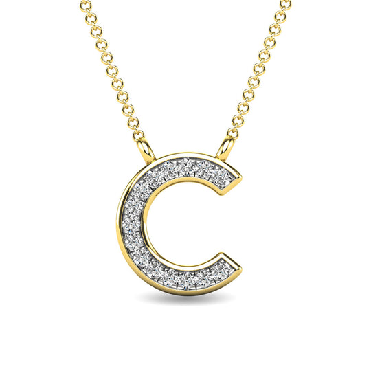 Diamante 1/20 Ct.Tw. Colgante con letra C en oro amarillo de 10 quilates