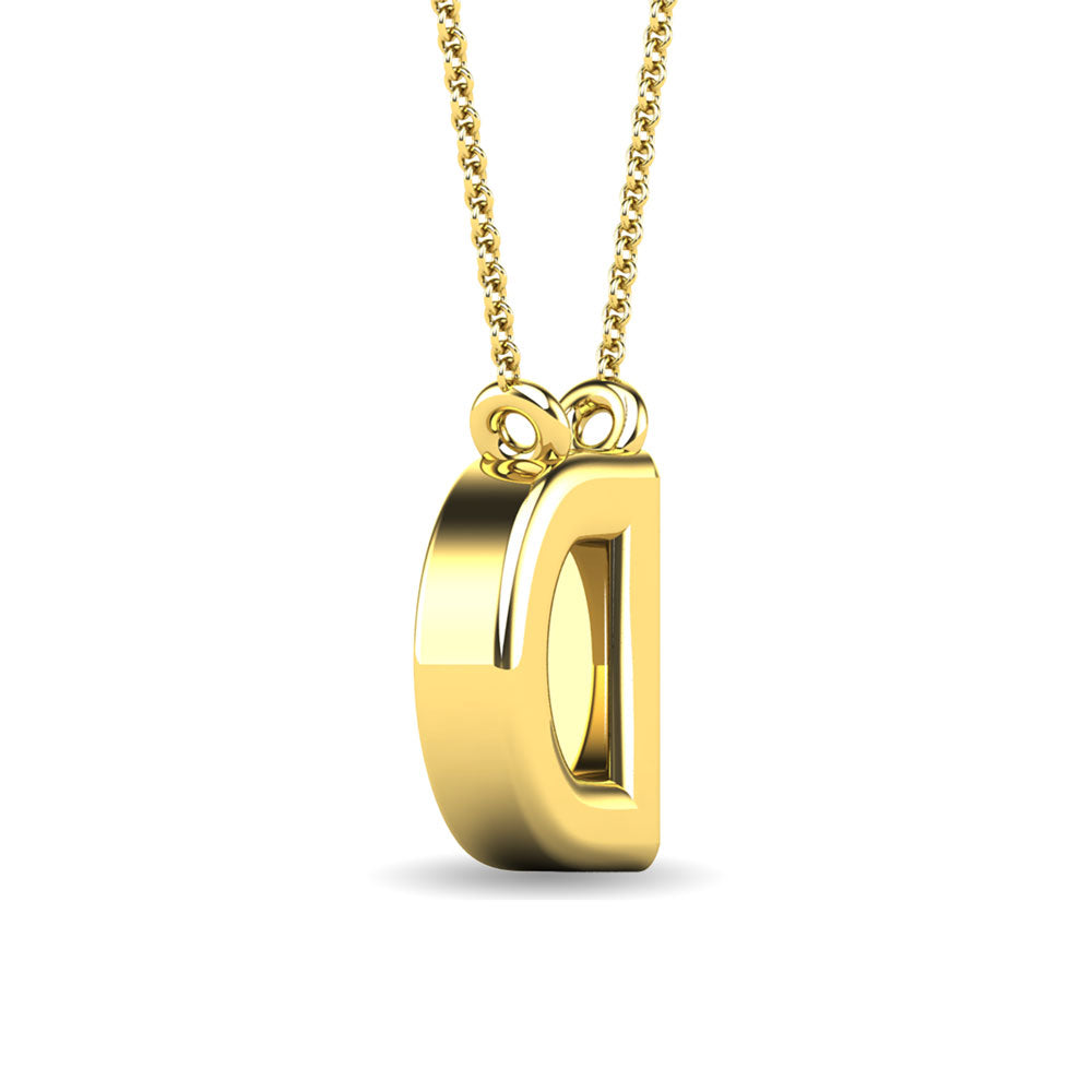 Diamante 1/20 Ct.Tw. Colgante con letra D en oro amarillo de 10 quilates