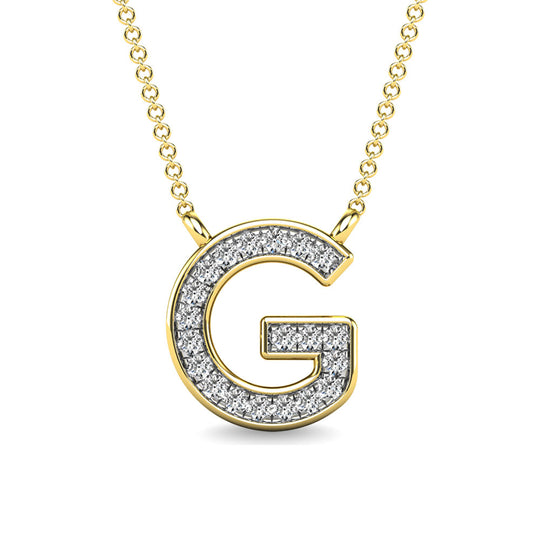 Diamante 1/20 Ct.Tw. Colgante con letra G en oro amarillo de 10 quilates